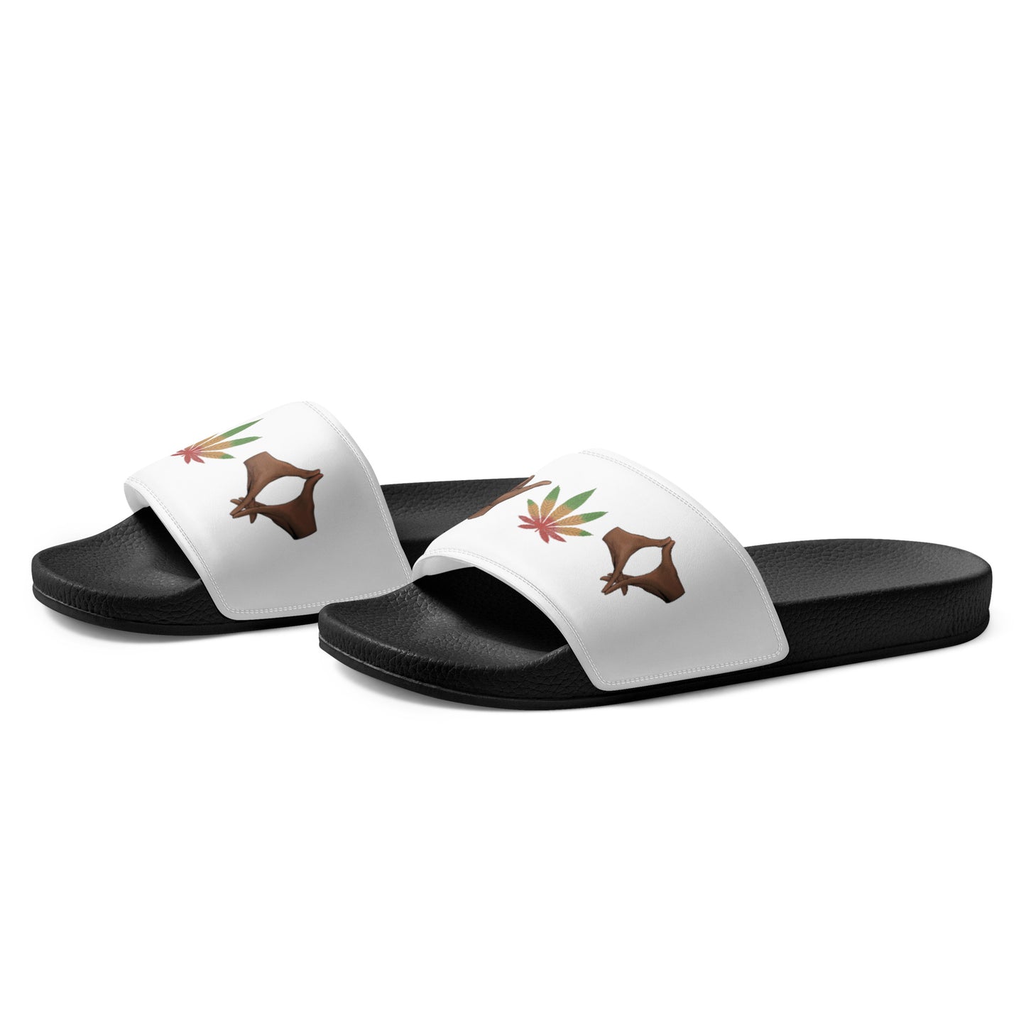 Men's white slides