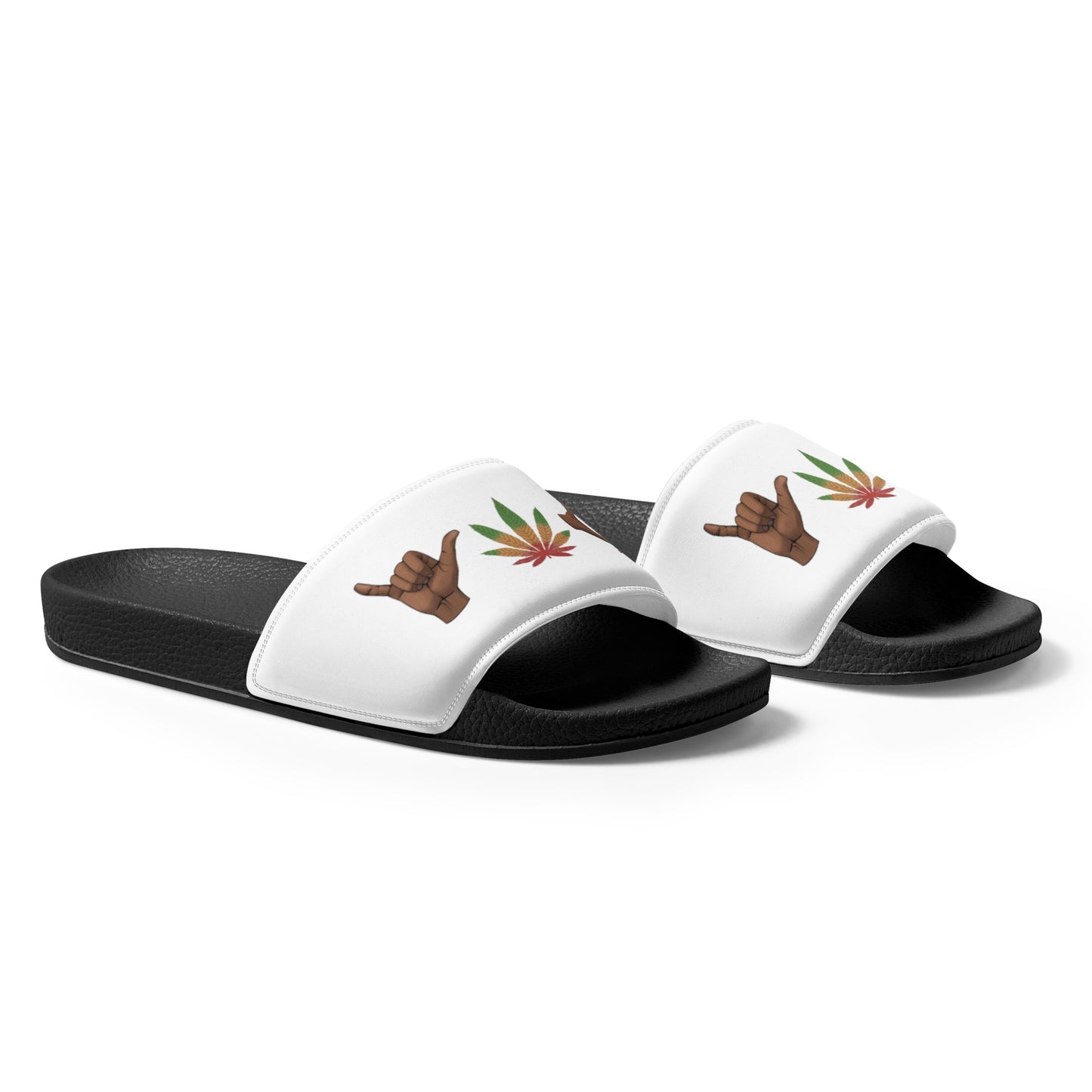 Men's white slides