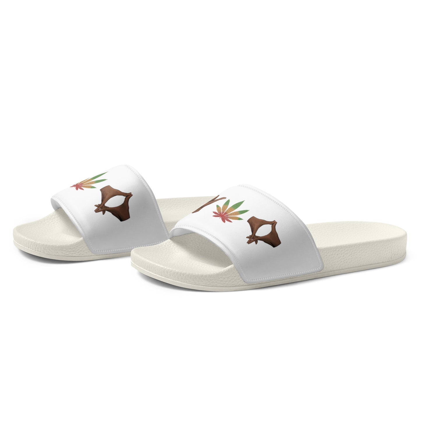 Men's white slides